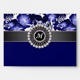 Wedding Anniversary grey satin ribbon pearls flora Envelope