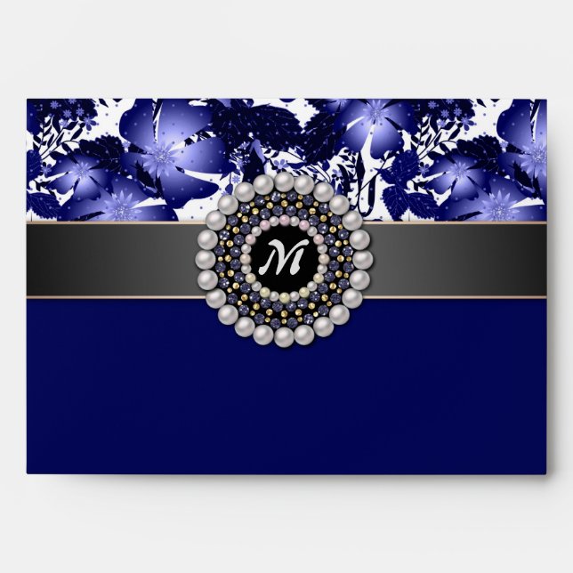 Wedding Anniversary grey satin ribbon pearls flora Envelope (Front)