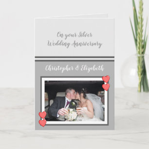 Wedding Anniversary Grey Silver 25 years photo Card