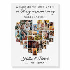 Wedding Anniversary Heart Photo Collage Modern