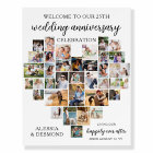 Wedding Anniversary Heart Shaped 36 Photo Collage