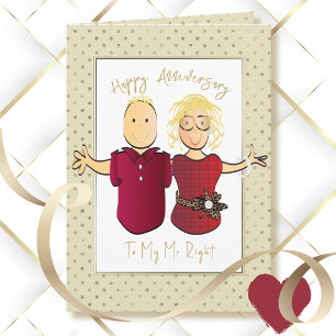 Wedding Anniversary Husband Cartoon Funny Saying Card