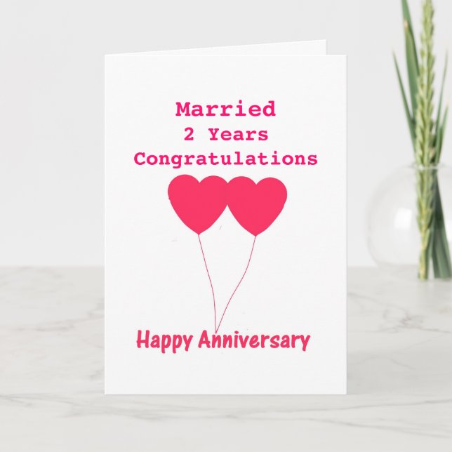 Wedding Anniversary I year, Card. Personalise it. Card (Front)