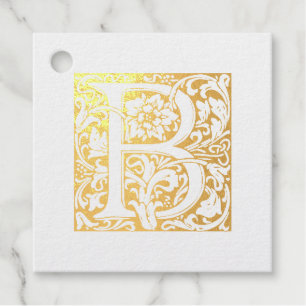 Wedding Anniversary Illuminated Letter B Monogram Favour Tags