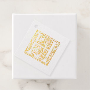 Wedding Anniversary Illuminated Letter H Monogram Favour Tags