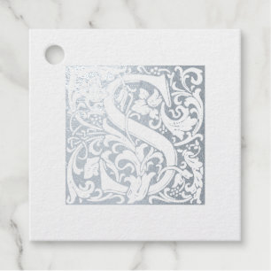Wedding Anniversary  Illuminated Letter S Monogram Favour Tags