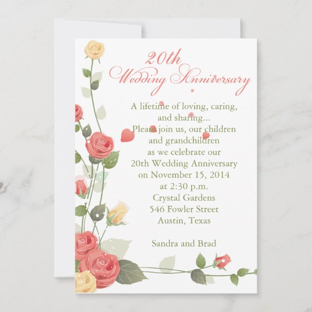 Wedding Anniversary Invitation (Front)