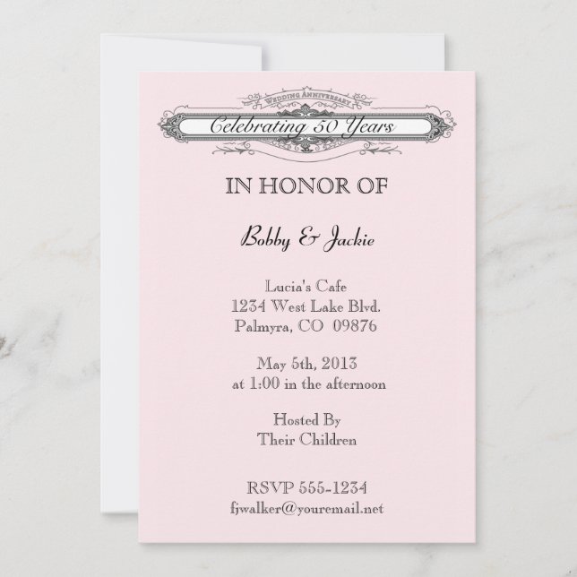 Wedding Anniversary Invitation (Front)