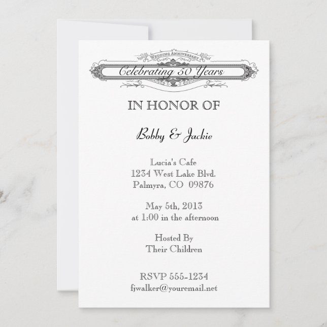 Wedding Anniversary Invitation (Front)
