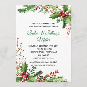 Wedding Anniversary Invitation Botanical Floral
