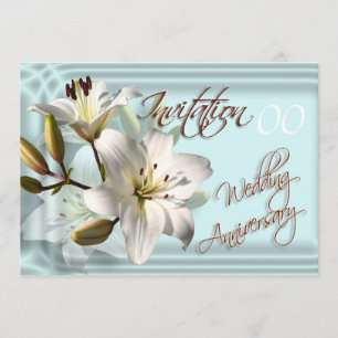 Wedding Anniversary Invitation Lilies Template