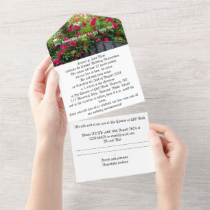 wedding anniversary invitation red roses gate