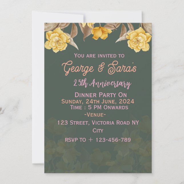 Wedding Anniversary Invitations  (Front)
