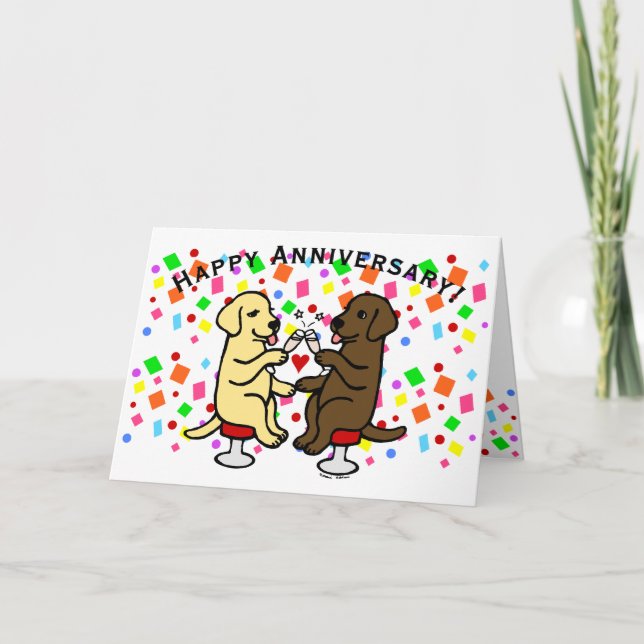 Wedding Anniversary Labradors Card (Front)