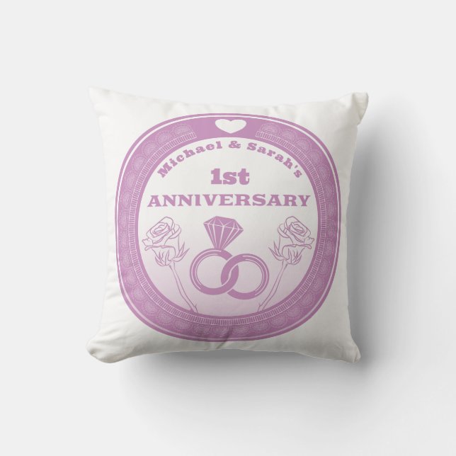Wedding anniversary Lace look change the year Cushion (Front)