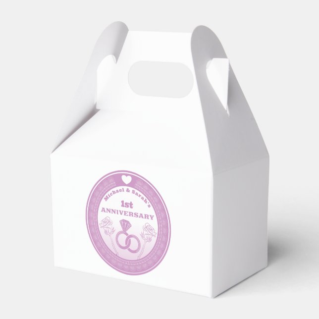 Wedding anniversary Lace look change the year Favour Box (Front Side)