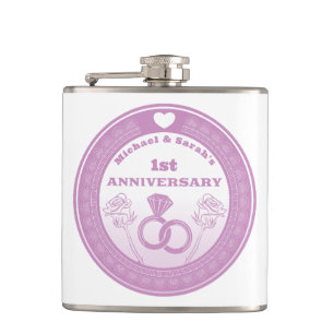 Wedding anniversary Lace look change the year Hip Flask