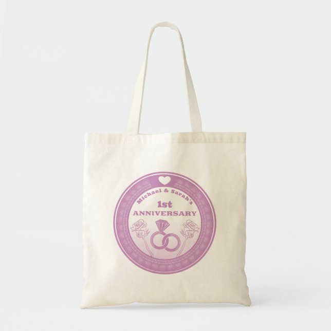 Wedding anniversary Lace look change the year Tote Bag (Front)