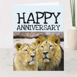 WEDDING ANNIVERSARY LIONS FOR HUSBAND OR WIFE CARD