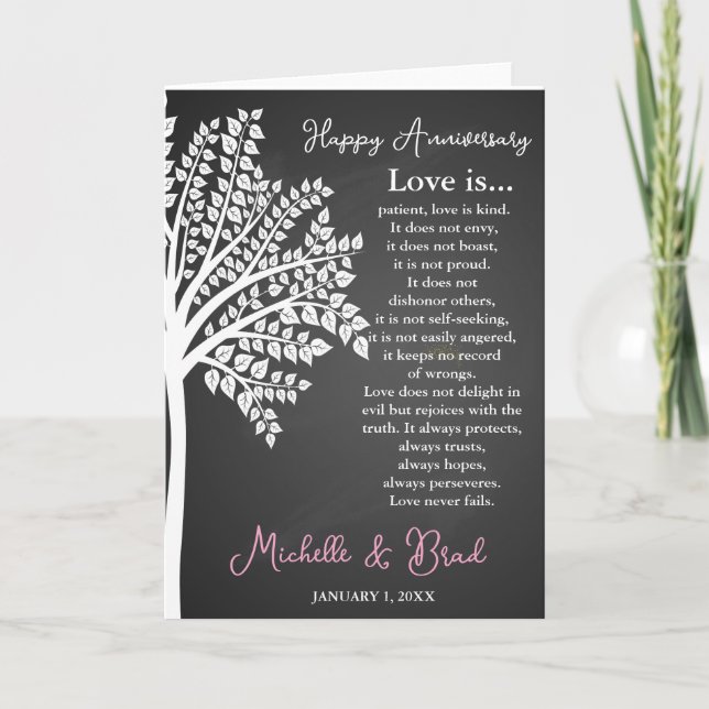 Wedding anniversary Love is....card  wedding gift Card (Front)