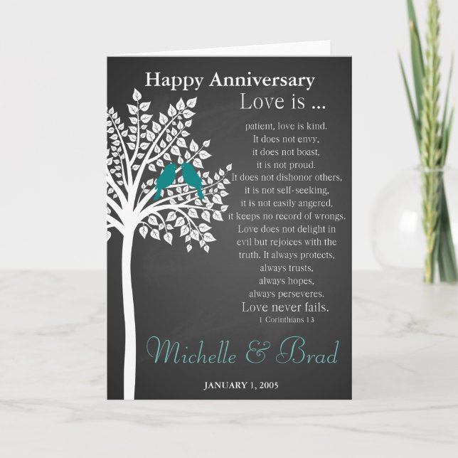 Wedding anniversary Love is....card  wedding gift Card (Front)