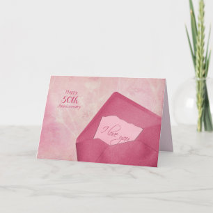 wedding anniversary love note in envelope holiday card
