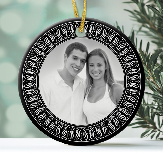 Wedding Anniversary Memento Photo Ceramic Tree Decoration (Personalized Photo Ornament)