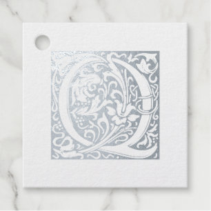 Wedding Anniversary Monogram Illuminated Letter Q Favour Tags
