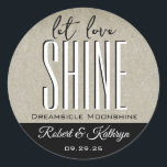 Wedding/Anniversary Moonshine Personalised Label<br><div class="desc">"Let Love Shine" personalised moonshine label with three lines of easy personalisation.</div>