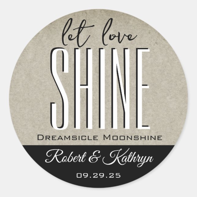 Wedding/Anniversary Moonshine Personalised Label (Front)