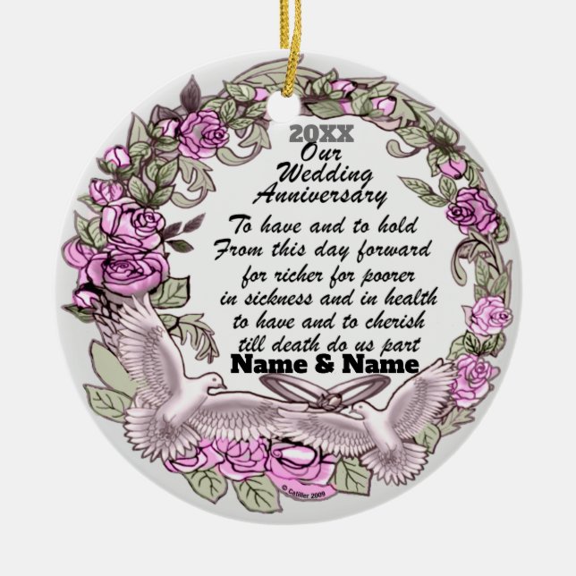 Wedding Anniversary  Ornament (Front)