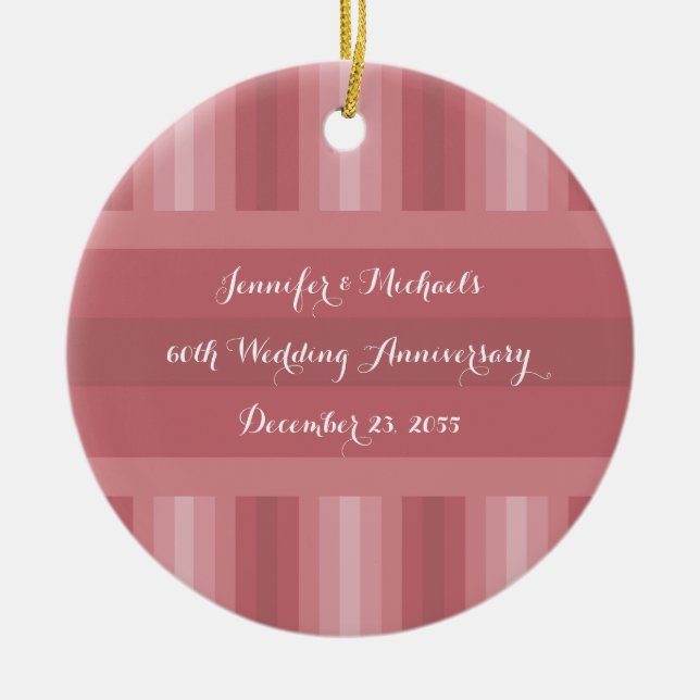 Wedding Anniversary Party Bridal Shower Dusty Rose Ceramic Tree Decoration (Front)