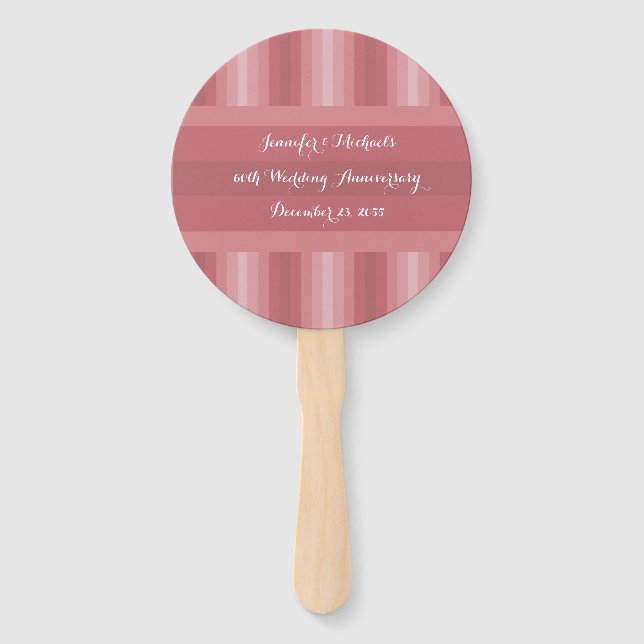 Wedding Anniversary Party Bridal Shower Dusty Rose Hand Fan (Front)