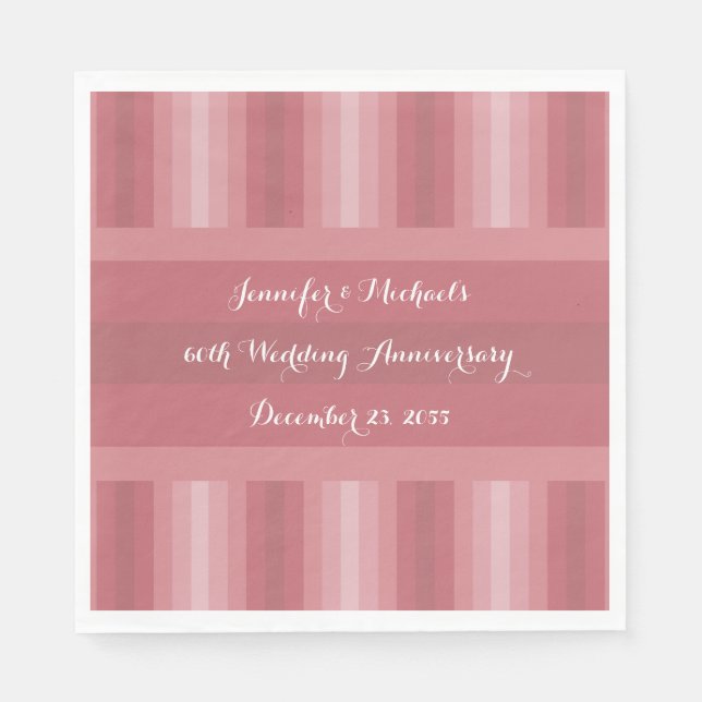 Wedding Anniversary Party Bridal Shower Dusty Rose Napkin (Front)
