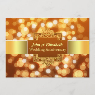 wedding anniversary party golden invitation