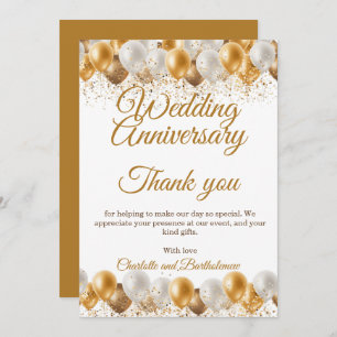Wedding Anniversary Party Thank You Card