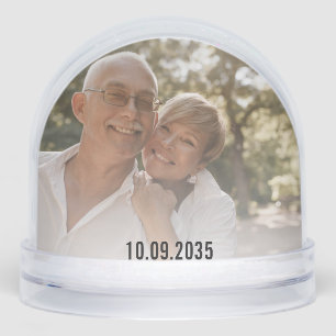 Wedding Anniversary personalised double photo Snowglobe