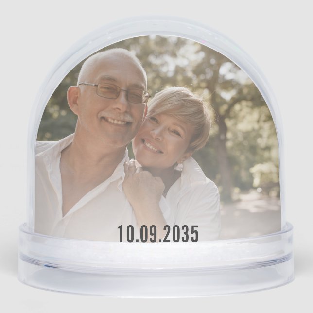 Wedding Anniversary personalised double photo Snowglobe (Front)