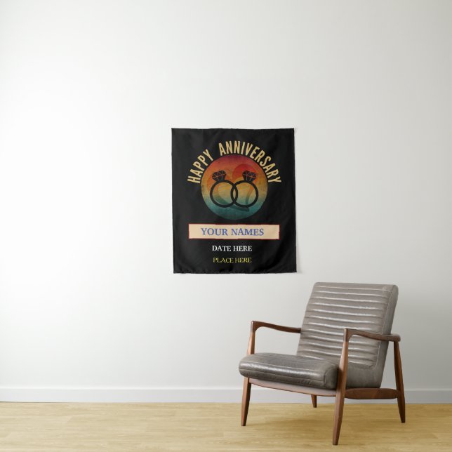 wedding anniversary personalised gift tapestry (In Situ)