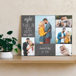 Wedding Anniversary Photo Collage Chalkboard Canvas Print<br><div class="desc">Wedding Anniversary stretched canvas which you can personalise for any years and 5 of your favourite pictures. The wording reads "# years in to our happy ever after" and the template is set up ready for you to add the anniversary year, your name and date established. The design has a...</div>