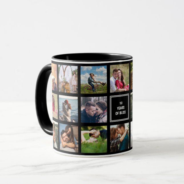 Wedding Anniversary Photo Collage Cusom Mug (Front Left)
