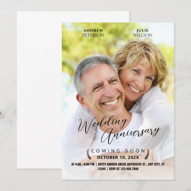 Wedding anniversary photo film movie poster invitation (Front/Back)