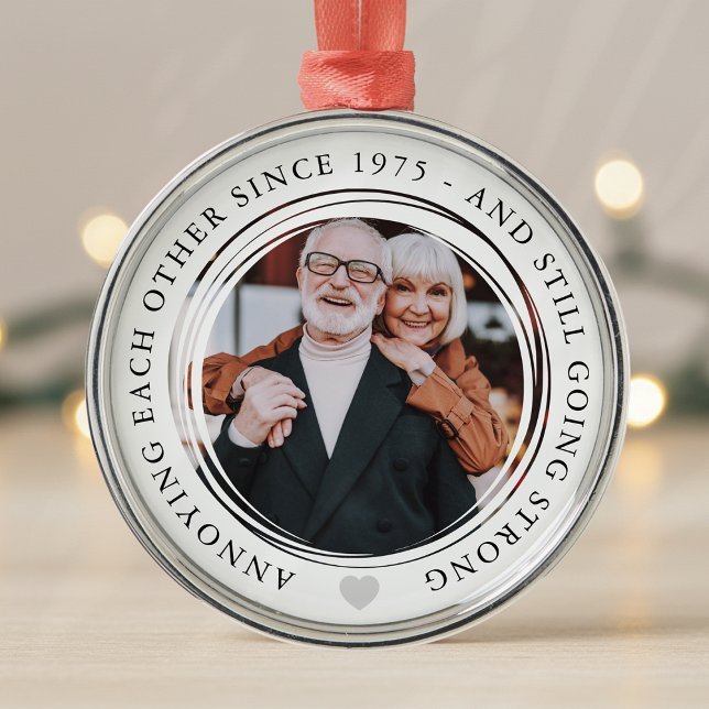 Wedding Anniversary Photo Funny Going Strong  Metal Tree Decoration (Creator Uploaded)