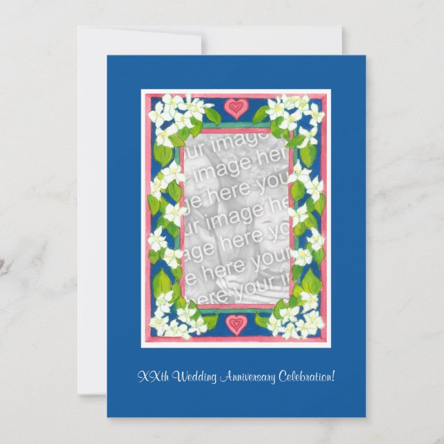 Wedding Anniversary Photo Invitation Card (Front)