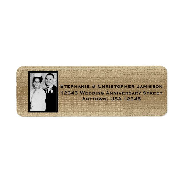 Wedding Anniversary Photo Name and Address Label (Front)