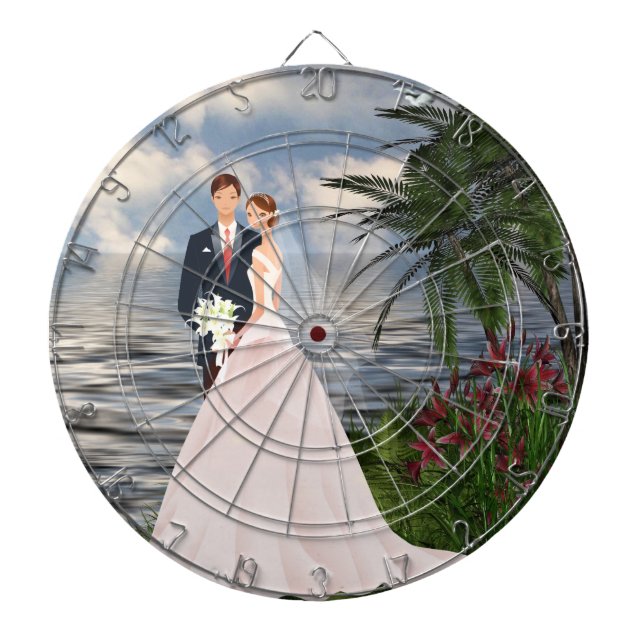 Wedding/Anniversary ProfiledInk Dart Board (Front)