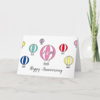 Wedding anniversary rainbow hot air balloons