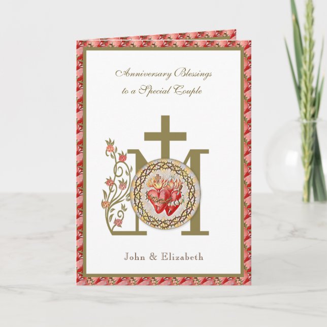 Wedding Anniversary Religious Virgin Mary Jesus  Card (Front)