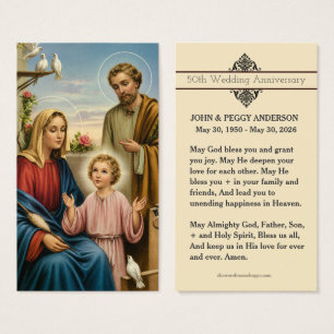 Wedding Anniversary Remembrance Holy Card & Prayer