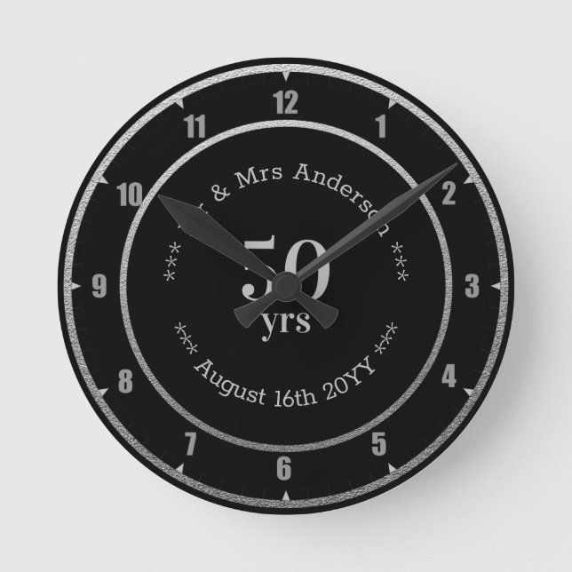 Wedding Anniversary / Retirement Custom Branded  Round Clock (Front)